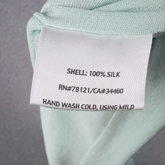 Eileen Fisher Tank Top Womens XL Blue Green Silk Sleeveless Round Neck Blouse - Picture 11 of 15